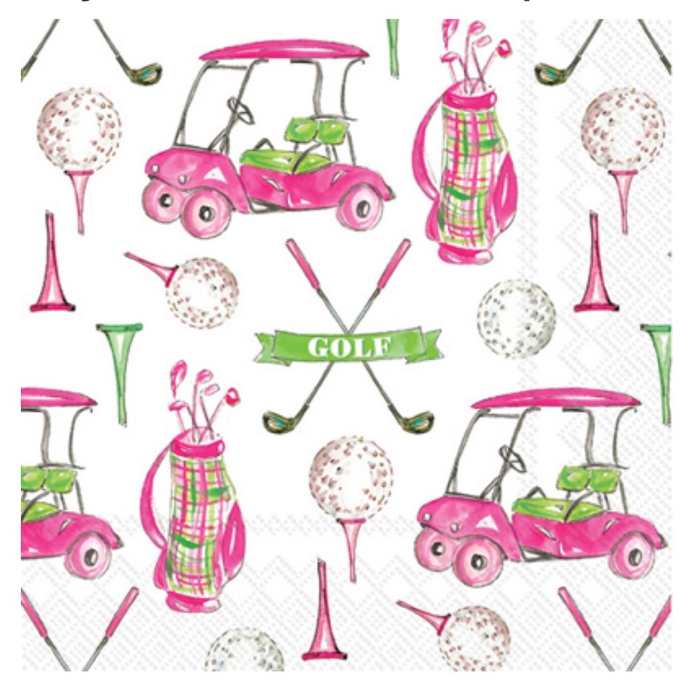 Celebrate the Home Girly Golf Cocktail Beverage Paper Napkins, 40 ct